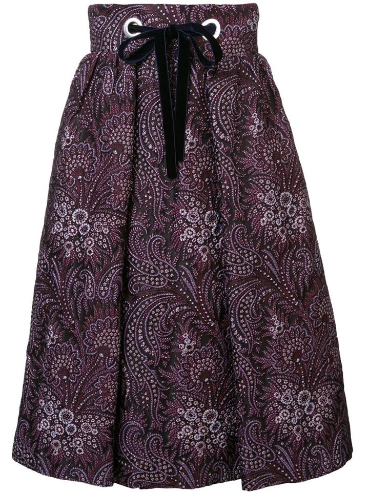 Suno Drawstring Paisley Print Skirt