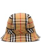 Burberry Antique Yellow Vintage Check Cotton Bucket Hat - Brown