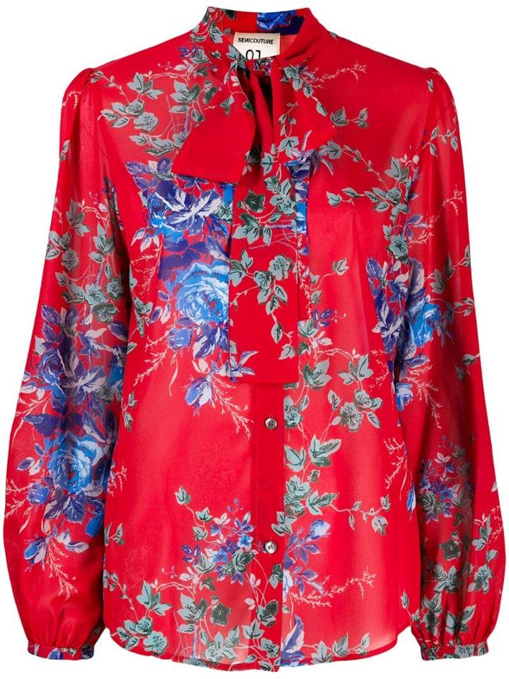 Semicouture Floral Print Shirt - Red