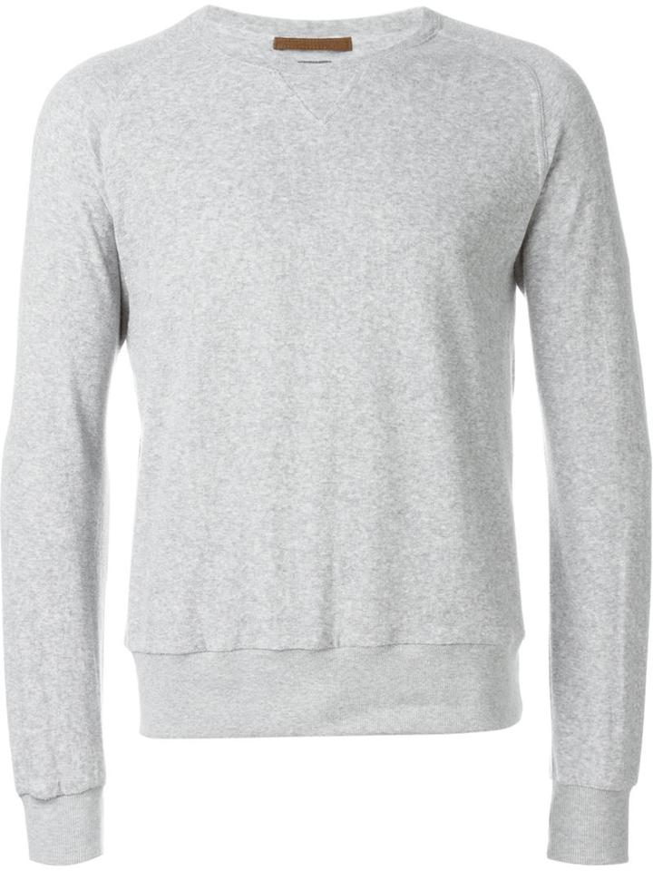 Eleventy Crew Neck Sweatshirt, Men's, Size: S, Grey, Cotton/polyamide