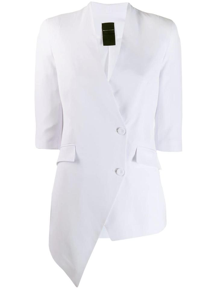 Marc Ellis Asymmetric Hem Button Blazer - White