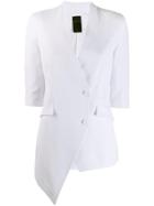 Marc Ellis Asymmetric Hem Button Blazer - White