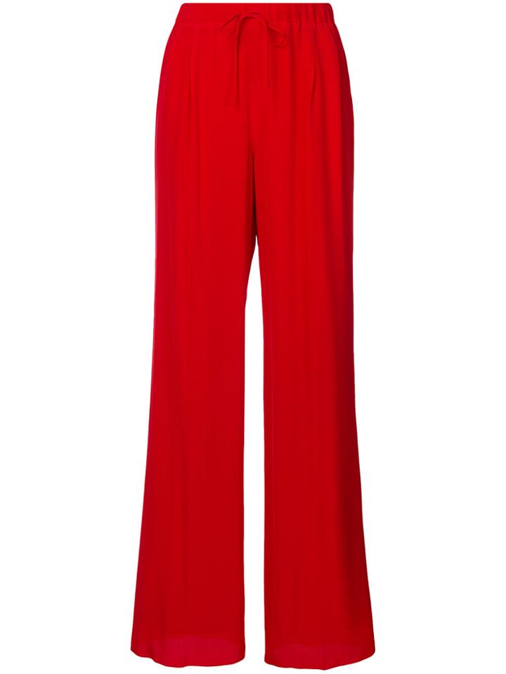 Max Mara Crêpe De Chine Trousers - Red