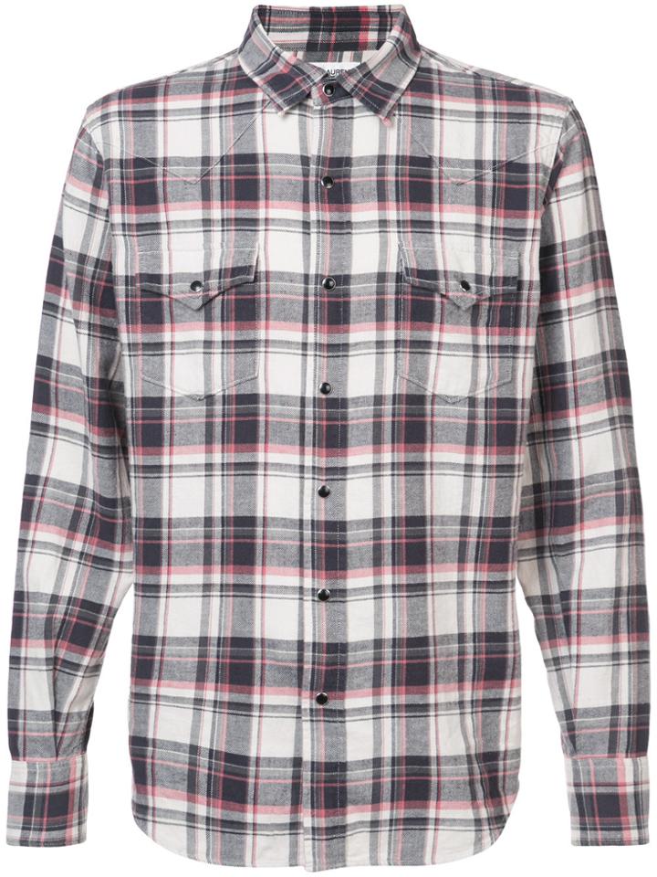 Saint Laurent Plaid Shirt - Black