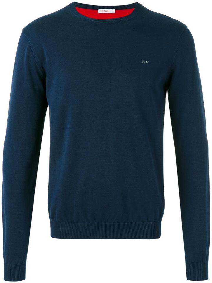 Sun 68 - Crew Neck Jumper - Men - Cotton - Xxxl, Blue, Cotton