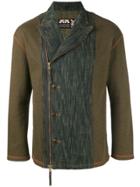 Jean Paul Gaultier Vintage Washed Denim Panel Biker Jacket - Green