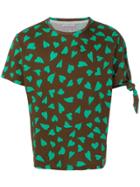 Jw Anderson Heart Print Knot T-shirt - Brown