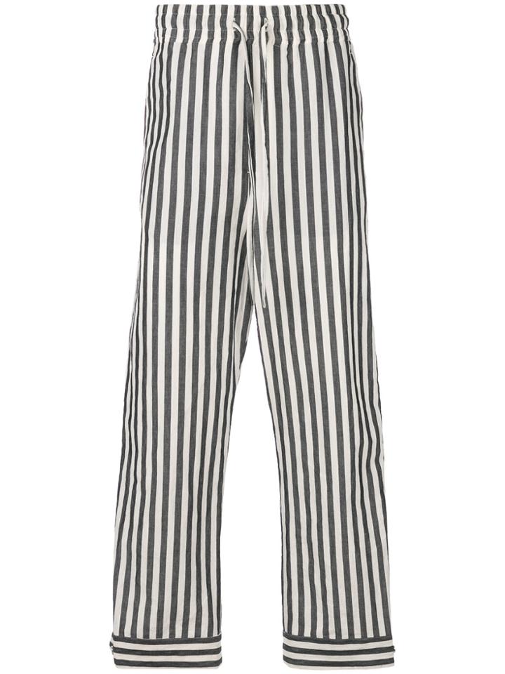 Damir Doma Striped Wide Leg Trousers - Black