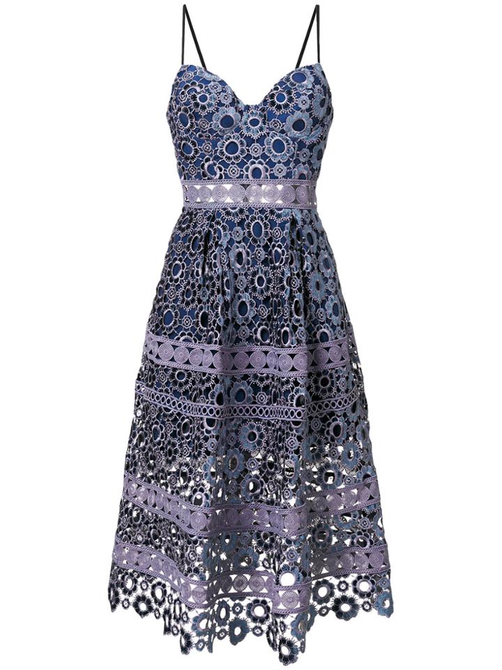 Self-portrait Crochet Midi Dress - Blue