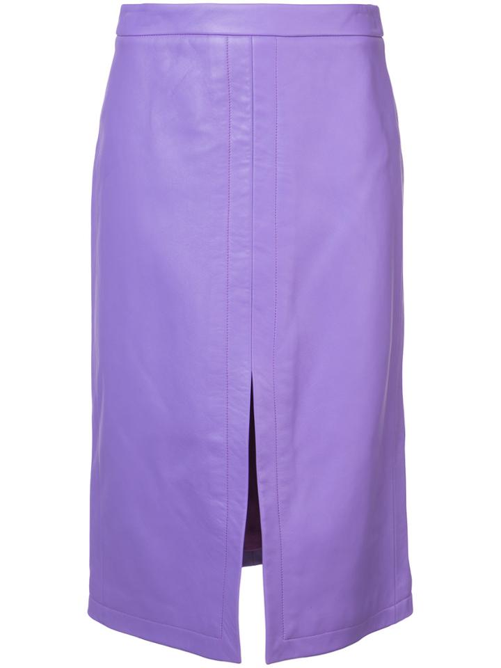 Derek Lam Pencil Skirt With Front Slit - Pink & Purple