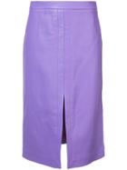 Derek Lam Pencil Skirt With Front Slit - Pink & Purple