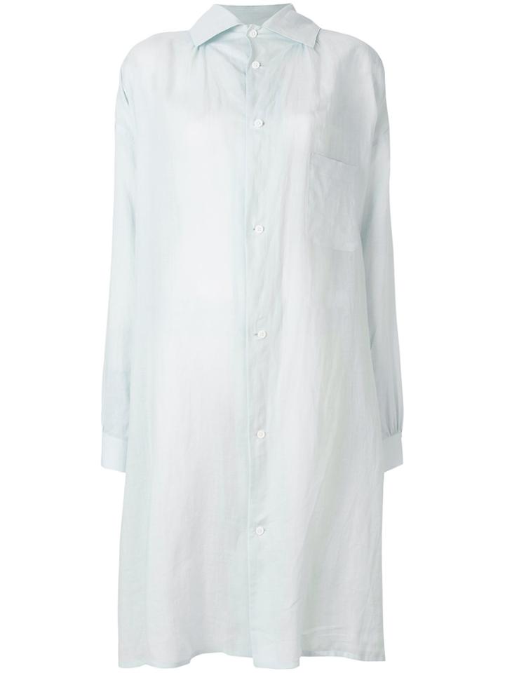 Y's Long-line Oversized Shirt - Blue