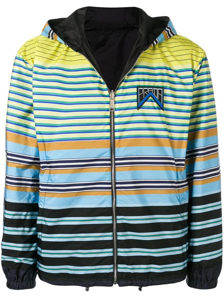 Prada Striped Windbreaker Jacket - Yellow