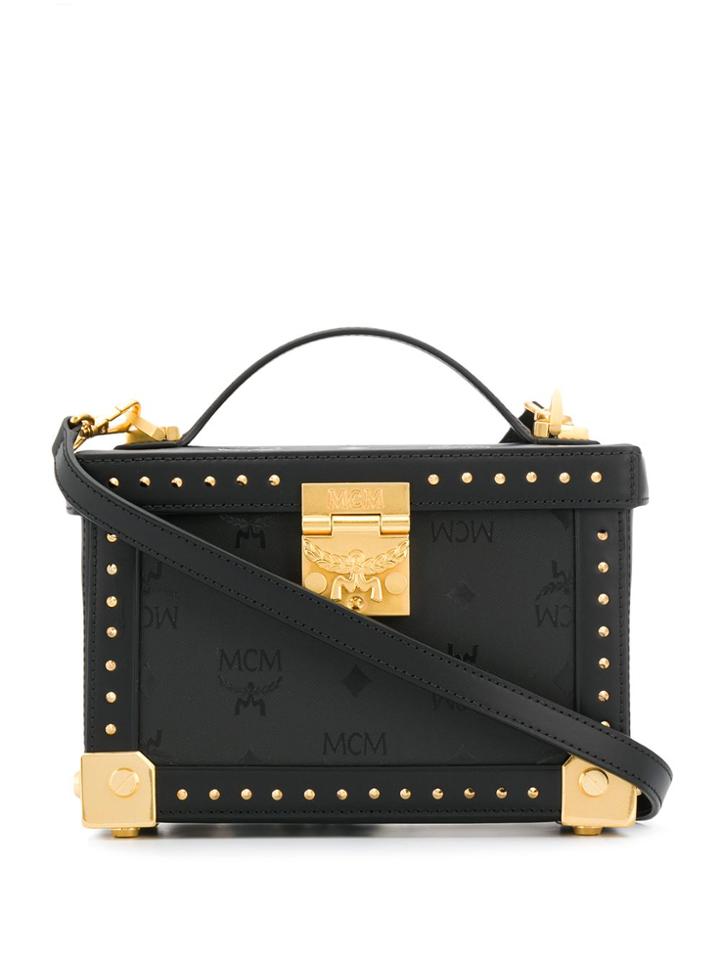 Mcm Monogram Box Tote - Black