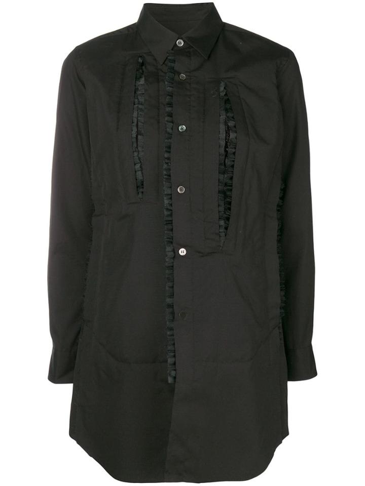 Comme Des Garçons Tulle Trim Shirt - Black