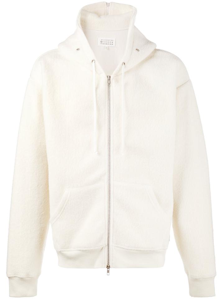 Maison Margiela - Textured Zip-up Hoodie - Men - Cotton/polyamide/wool - 52, Nude/neutrals, Cotton/polyamide/wool