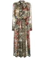 Preen By Thornton Bregazzi Snakeskin Print Midi Dress - Brown
