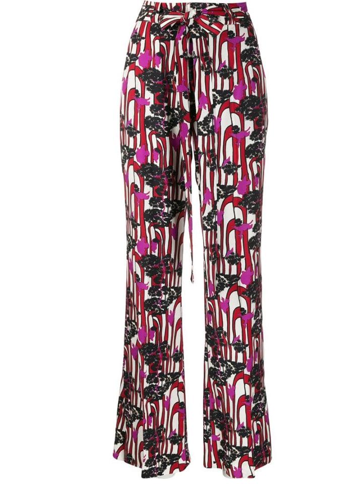 La Doublej Printed Flared Trousers