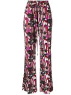 La Doublej Printed Flared Trousers