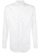 Giorgio Armani Classic Textured Shirt, Men's, Size: 42, White, Cotton/polyester/spandex/elastane
