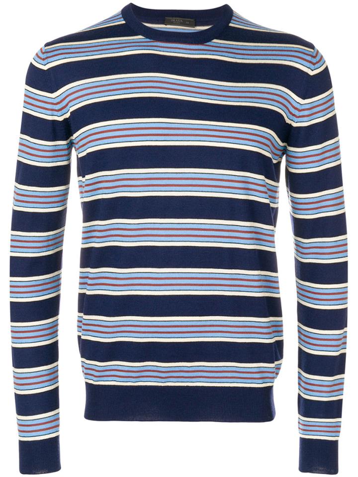 Prada Striped Sweater - Blue