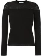 Philosophy Di Lorenzo Serafini Lace Panel Jumper, Women's, Size: 44, Black, Cotton/polyamide/virgin Wool