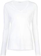 Adam Lippes Long-sleeved V-neck Top - White