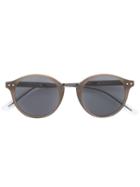 Bottega Veneta Eyewear Round Frame Sunglasses, Adult Unisex, Grey, Metal (other)/acetate