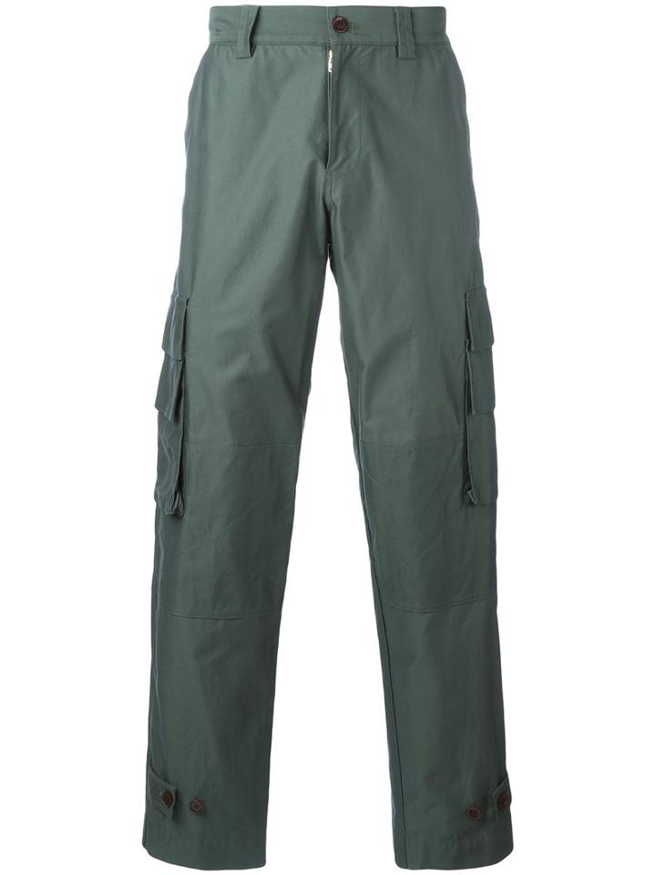 Undercover Metallic Side-pocket Trousers, Men's, Size: 2, Green, Cotton