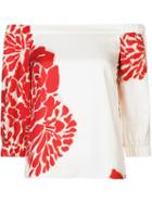 Tibi Floral Print Blouse, Women's, Size: 2, White, Acetate/silk