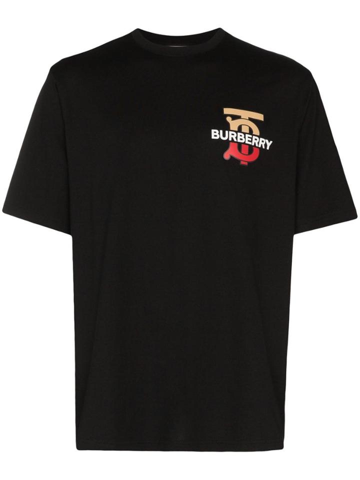 Burberry Tb Logo Print T-shirt - Black