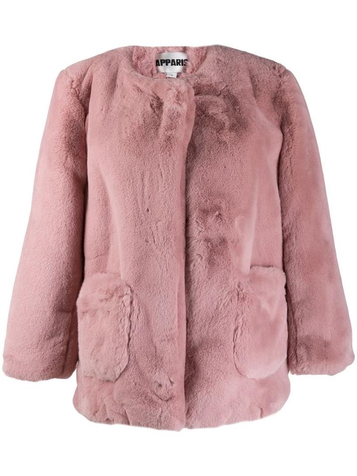 Apparis Jessica Faux Fur Coat - Pink