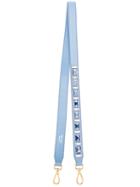Prada Crystal Embellished Shoulder Strap, Women's, Blue, Leather/crystal