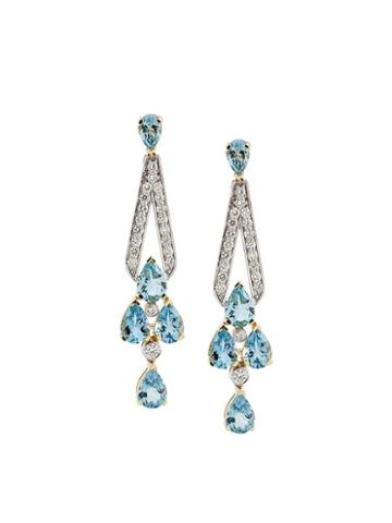 Luis Miguel Howard 'the Deco Aquamarine' Chandelier Earrings, Women's, Metallic