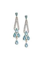 Luis Miguel Howard 'the Deco Aquamarine' Chandelier Earrings, Women's, Metallic