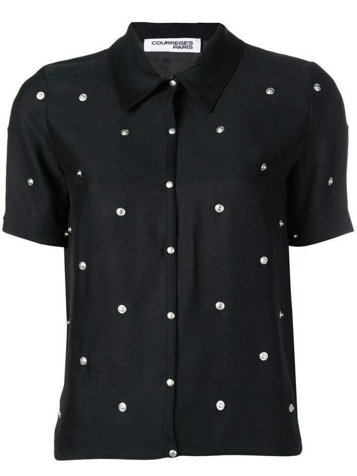 Courrèges Studded Button Shirt - Black