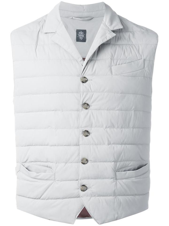 Eleventy Welt Pockets Gilet, Men's, Size: 50, Nude/neutrals, Polyamide/spandex/elastane/cupro/polyester