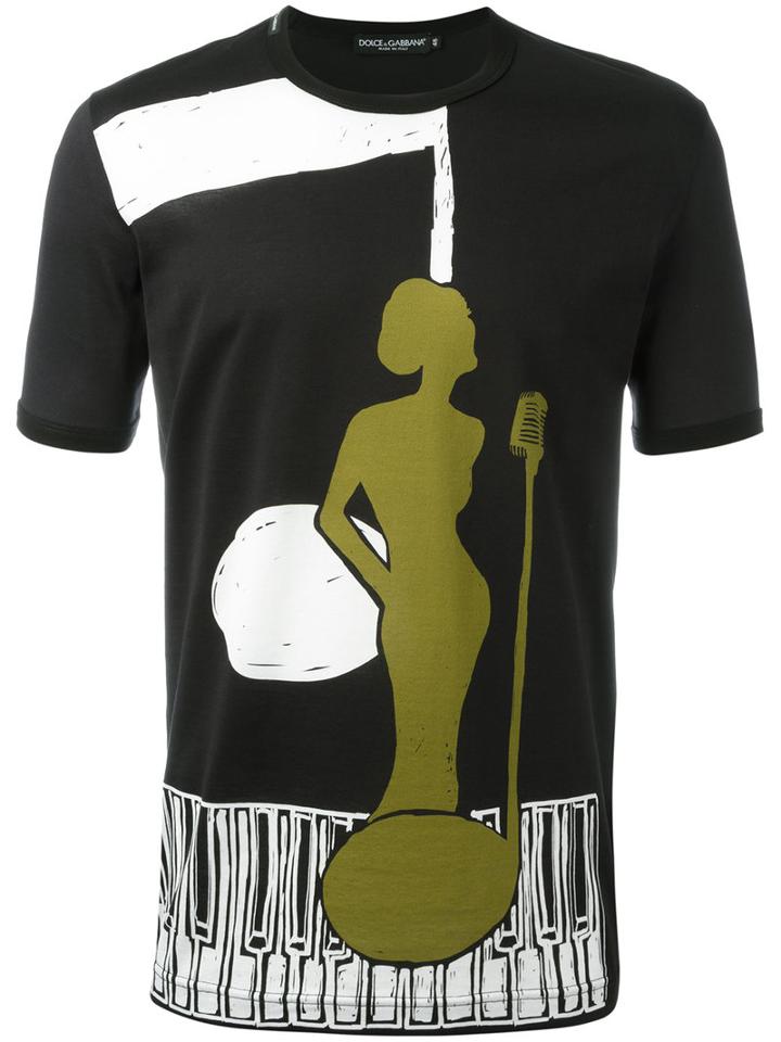 Dolce & Gabbana - Jazz Singer Print T-shirt - Men - Cotton - 50, Black, Cotton