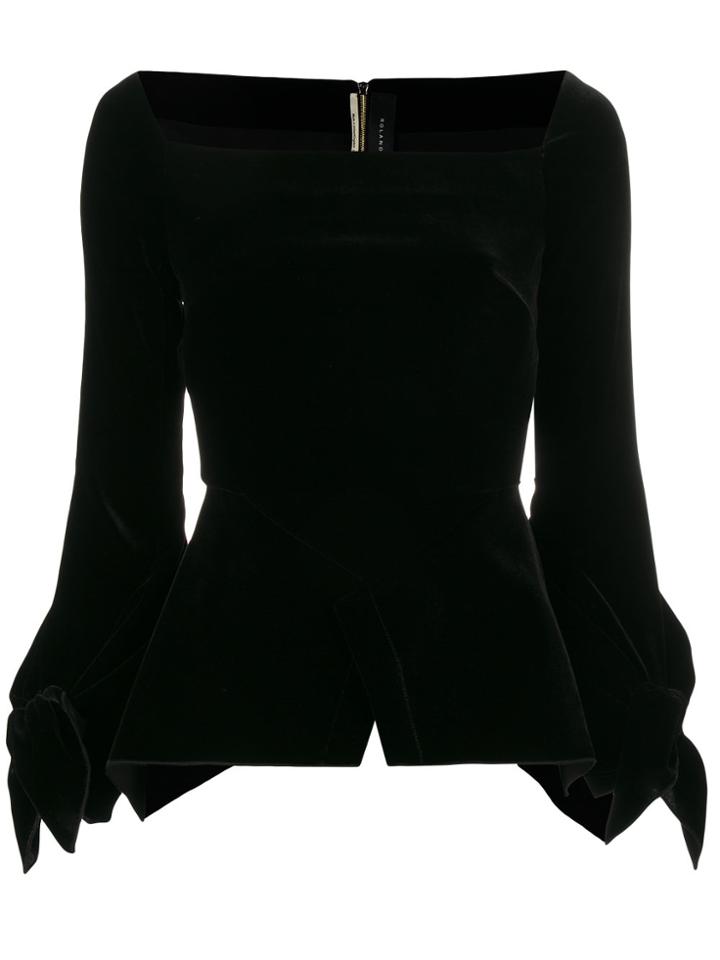Roland Mouret Wicklow Velvet Square Neck Top - Black