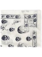 Alexander Mcqueen - Romantic Skull Scarf - Men - Silk/wool - One Size, White, Silk/wool