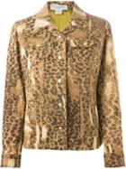Christian Dior Vintage Leopard Print Denim Jacket, Women's, Size: 36, Brown
