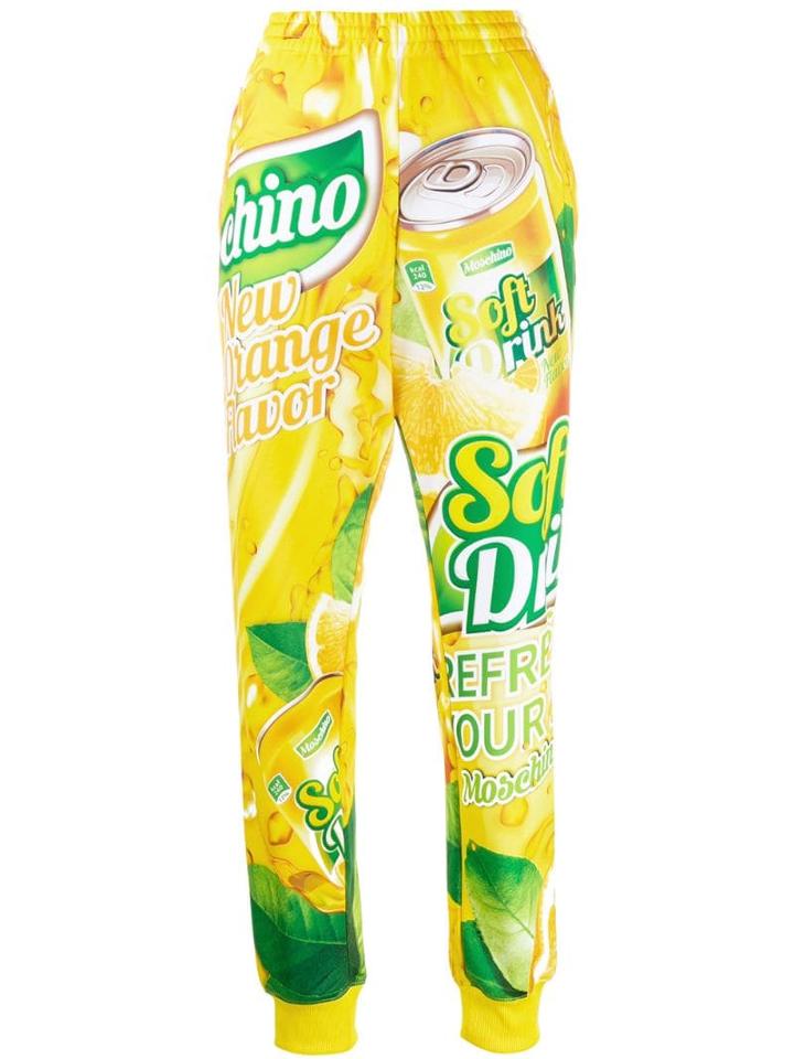 Moschino Soda Slogan Trousers - Yellow
