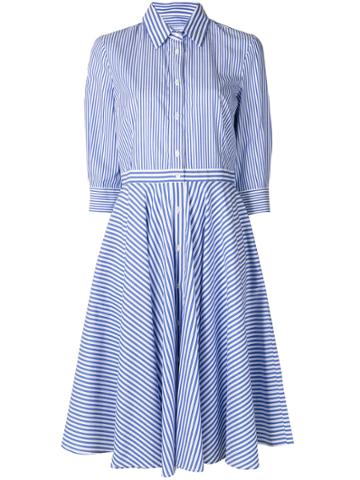 Peter Taylor Striped Shirt Dress - Black