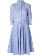 Peter Taylor Striped Shirt Dress - Black