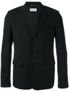 Saint Laurent Trim Detail Jacket, Men's, Size: 50, Black, Virgin Wool/cotton/silk