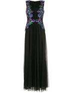 Tadashi Shoji Floral Embroidered Gown - Black