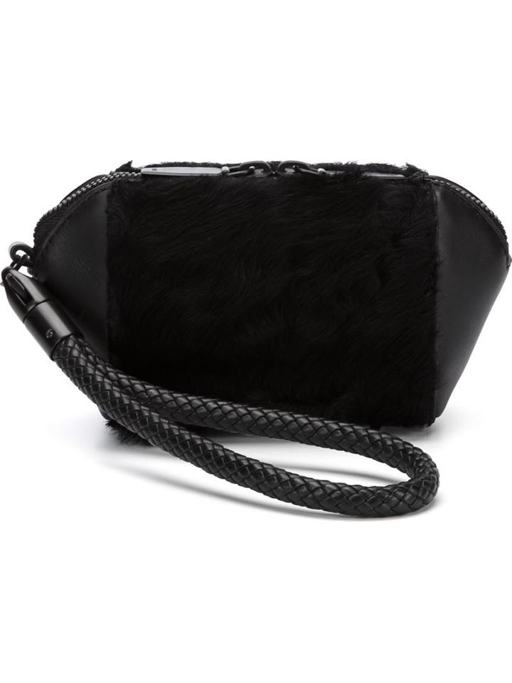 Alexander Wang 'chastity' Clutch, Women's, Black, Goat Fur/leather