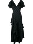 Temperley London Cyndie Asymmetric Ruffle Dress - Black