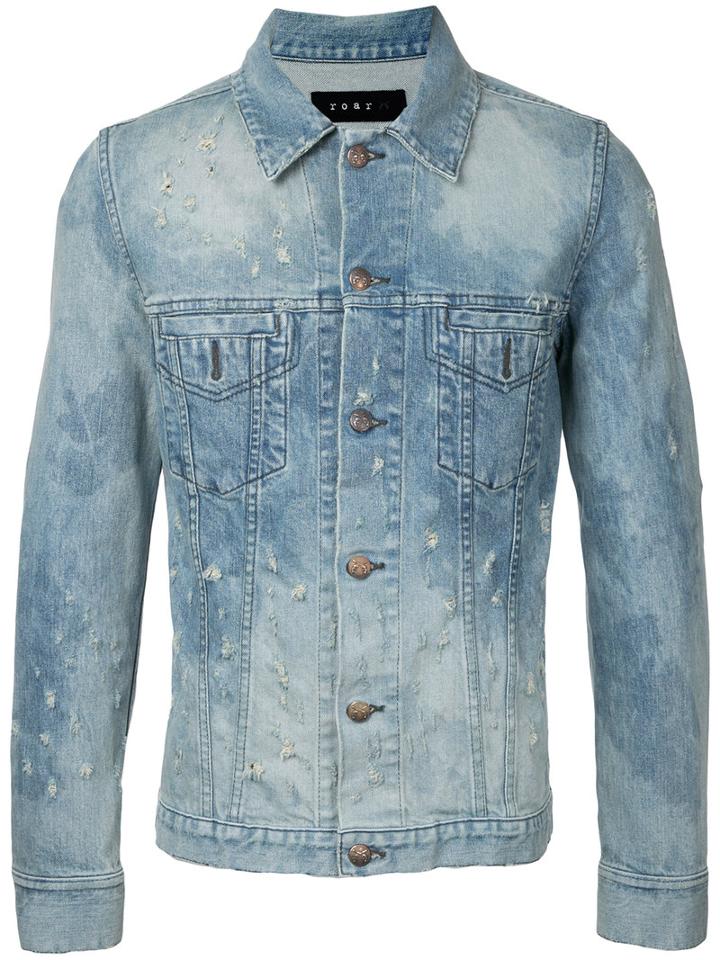Roar - Distressed Denim Jacket - Men - Cotton/polyurethane - Ii, Blue, Cotton/polyurethane