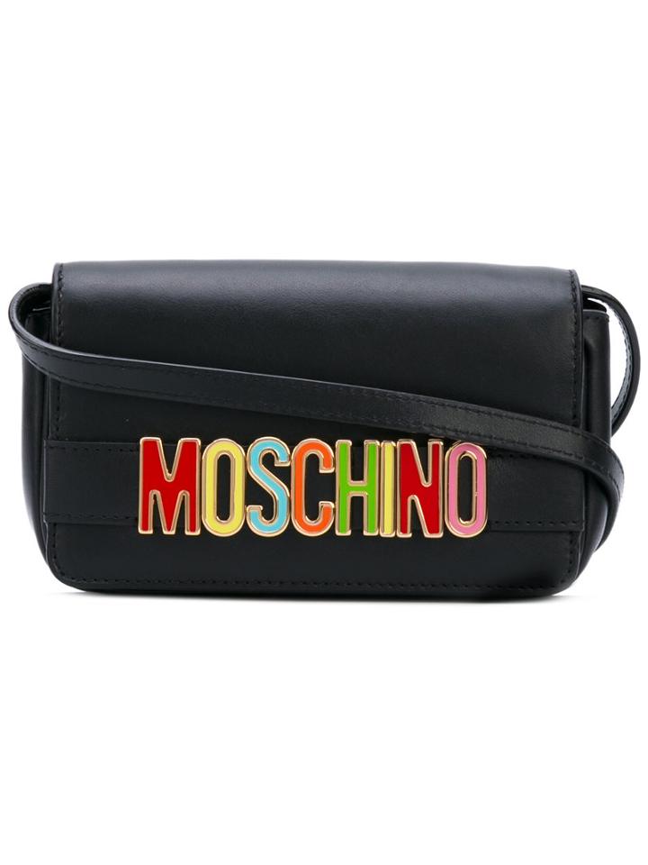 Moschino - Logo Plaque Shoulder Bag - Women - Leather/metal - One Size, Black, Leather/metal